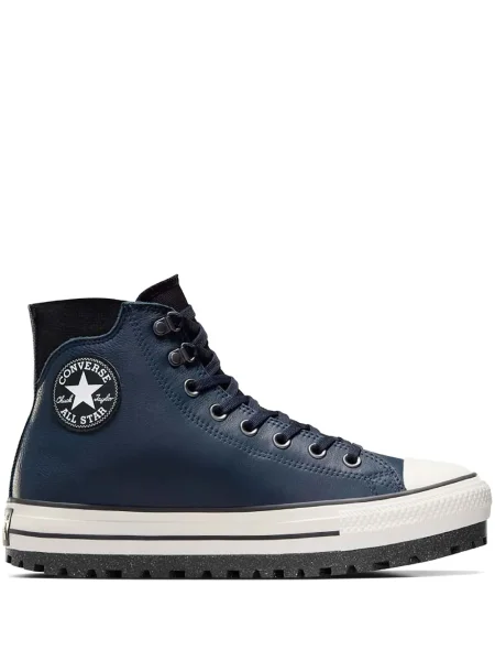 Кожени бягане маратонки Converse Chuck Taylor All Star на платформе бяло