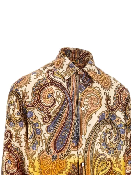 Cămașă Etro de mătase cu imagine cu model paisley