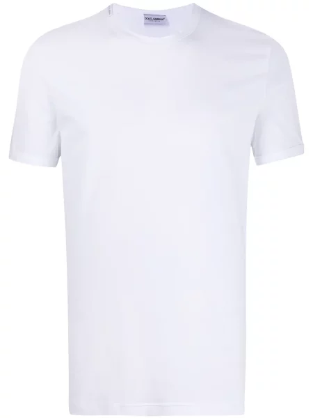 Tricou Dolce & Gabbana cu decolteu în U alb