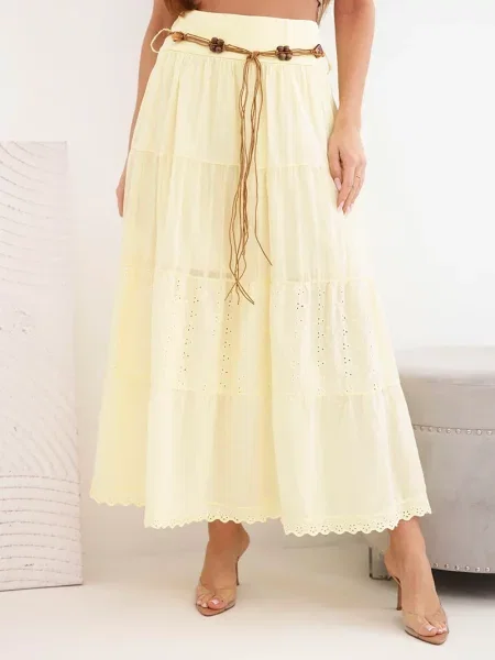 Fusta maxi Kesi Włoski cu broderie