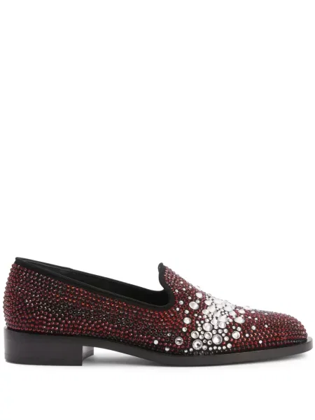 Pantofi loafer Giuseppe Zanotti de cristal roșu
