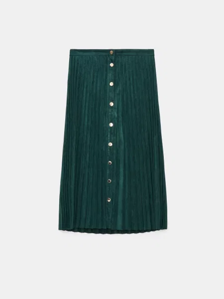 Mohito Klostuotas sijonas midi plieno žalia
