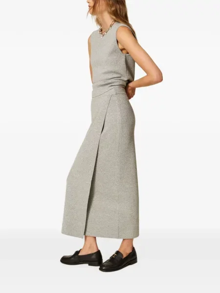 Fustă midi Twinset tricotate gri