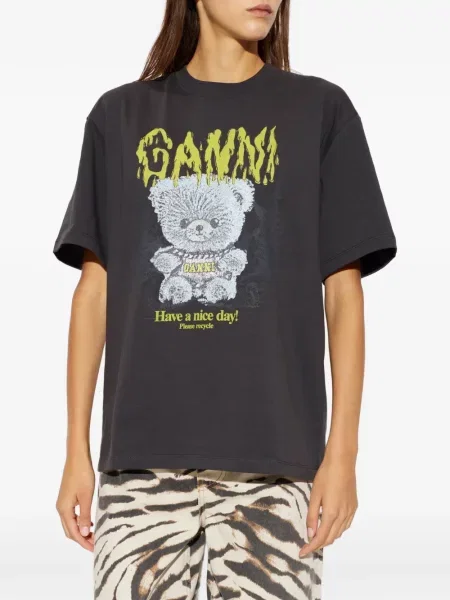 Tricou Ganni cu imagine gri