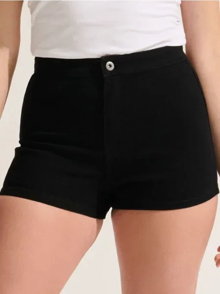 Джинсові шорти high waist чорний