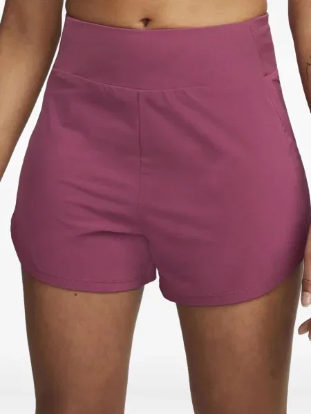 Pantaloni scurți Nike alergare cu talie înaltă în carouri albastru