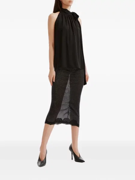 Fustă midi Valentino Garavani tricotate negru