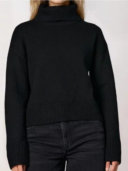 Гладка водолазка basic чорний