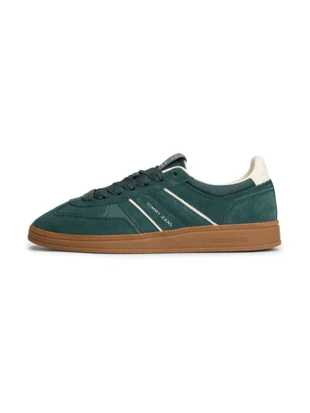 Pantofi Tommy Jeans din piele verde