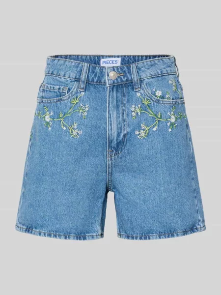 Szorty jeansowe o kroju regular fit z czystej bawełny model SKY' Pieces niebieskie