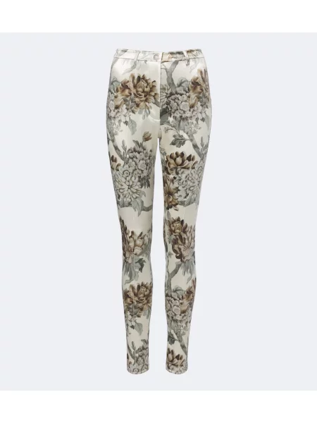 Pantaloni Acne Studios cu model floral din jerseu