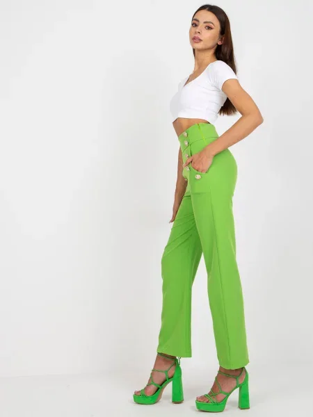 Pantaloni Fashionhunters de costum verde