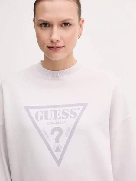 Кофта Guess Originals з принтом фіолетовий
