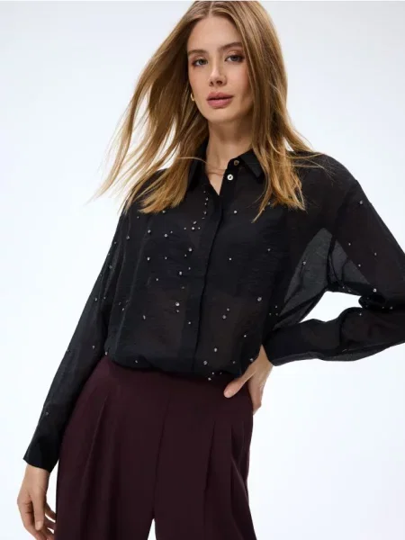 Mohito Liocelio audinio marškiniai juoda