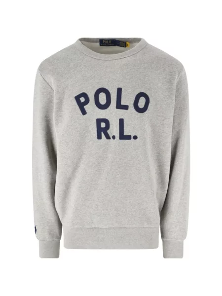 Fleece πουλόβερ Polo Ralph Lauren με κέντημα μπλε