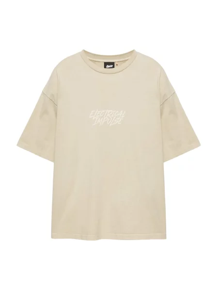 Pull&Bear Tricou STWD crem / nisipiu
