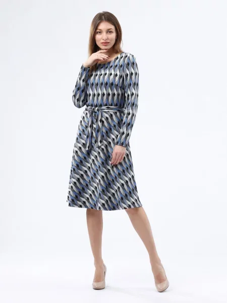 CAT ORANGE Сукня міді Синій/сірий Бавовна/віскоза сіра