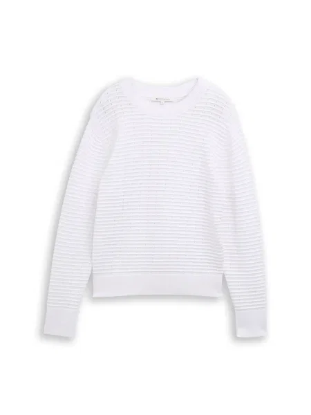 TOM TAILOR DENIM Pulover alb