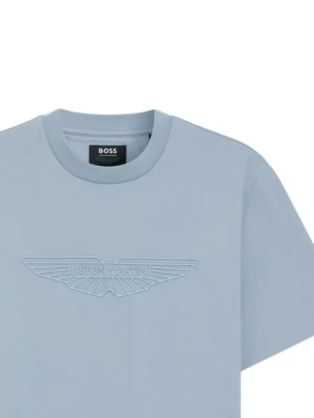 Tricou Boss cu broderie albastru