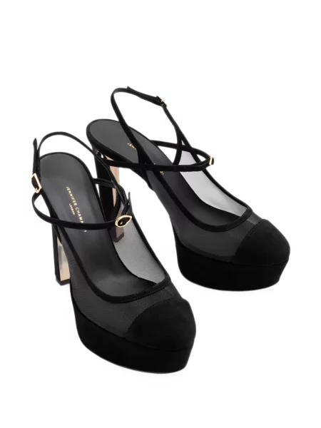 Pantofi cu toc Jennifer Chamandi plasă negru
