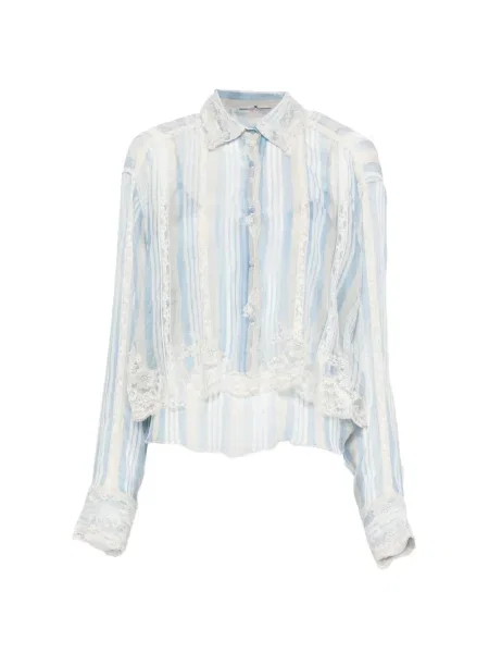 Koszula Ermanno Scervino w paski koronkowa niebieska