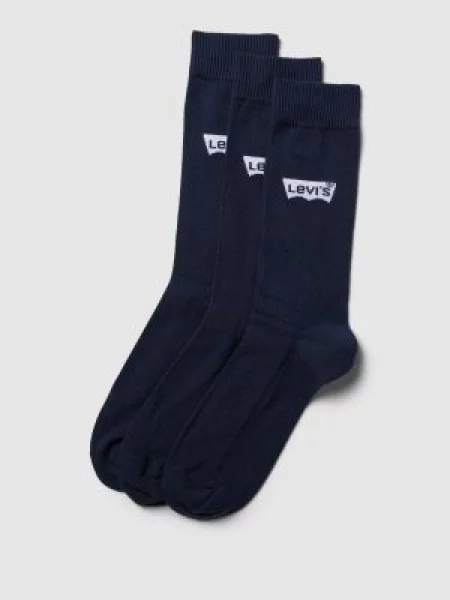 Skarpety z detalami z logo w zestawie 3 szt. Levi's niebieskie
