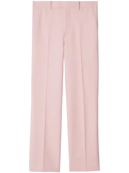 Pantaloni Burberry de lână roz
