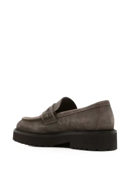 Pantofi loafer Doucal's din piele de căprioară gri