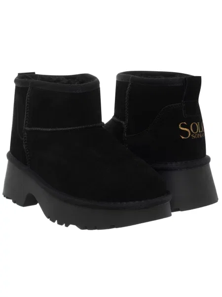 Sandale Solo Soprani Couture din piele de căprioară negru
