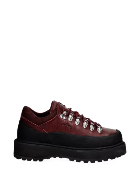 Sneakerși Diemme cu șireturi din piele de drumeție roșu
