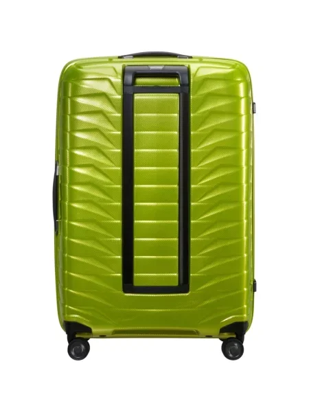Lniana walizka Samsonite zielona