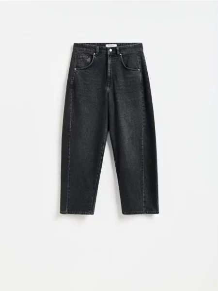 Reserved Blugi barrel leg negru