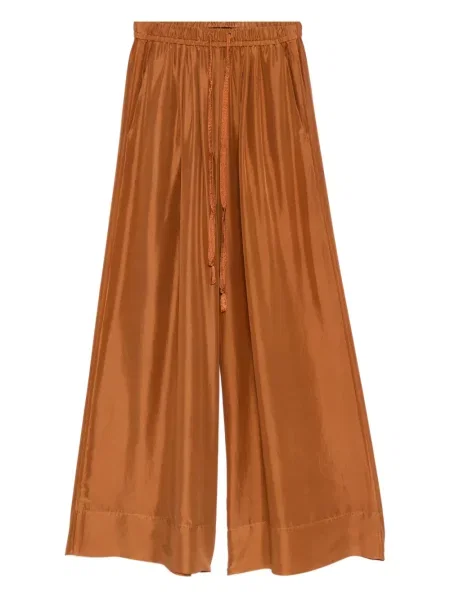 Șnur de strângere pantaloni Forte_forte din satin maro