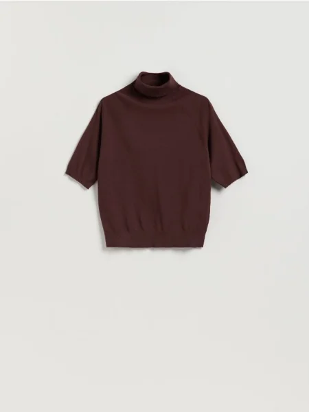 Reserved Sweter z golfem brązowy