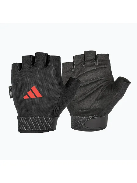 Adidas Essential Állítható edző kesztyű fekete/piros. Méret: S fekete