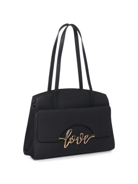 Geantă Love Moschino cu autograf negru