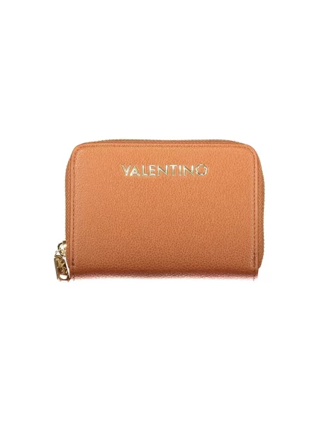 Lniany portfel Valentino Bags brązowy