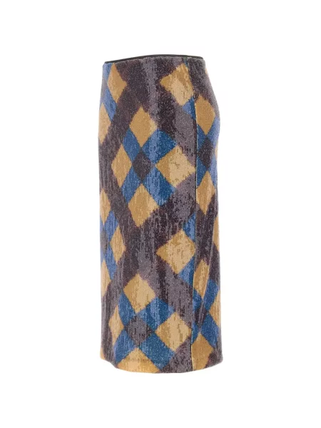 Fustă midi Dvf Diane Von Furstenberg cu paiete maro