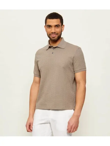 Tricou polo Emporio Armani bej