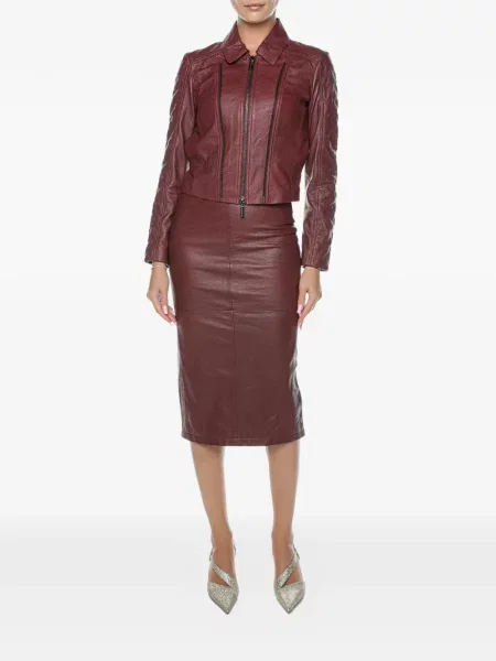 Matlasat geanta de piele Armani Exchange roșu