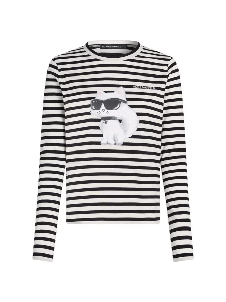 Karl Lagerfeld Tričko Ikon čierna biela