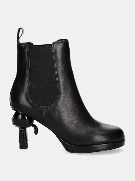 Buty do kostki Karl Lagerfeld skórzane czarne