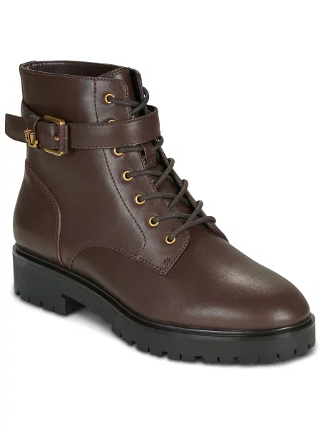 Pantofi Lauren Ralph Lauren din piele cu autograf maro