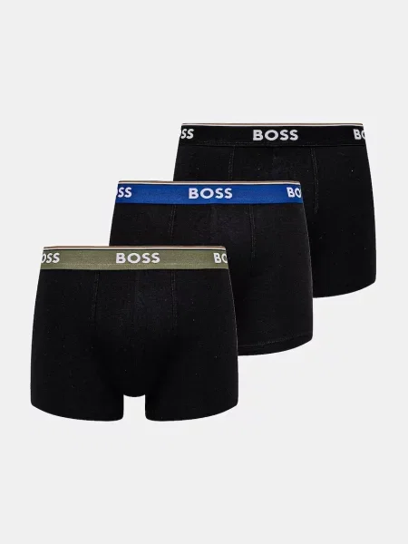 Bokserki BOSS Power Logo czarny niebieski S biały