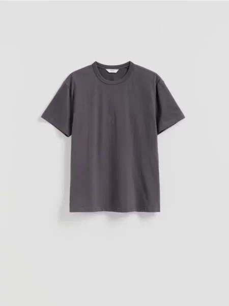 Reserved Tricou confortabil simplu gri-închis gri
