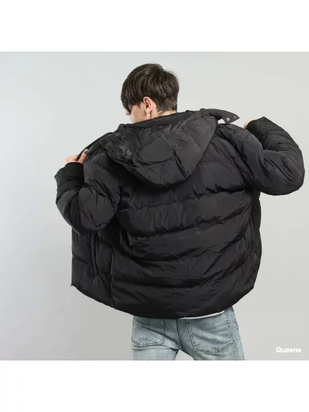 Μπουφάν Urban Classics Hooded Puffer Jacket Black XXL μαύρο