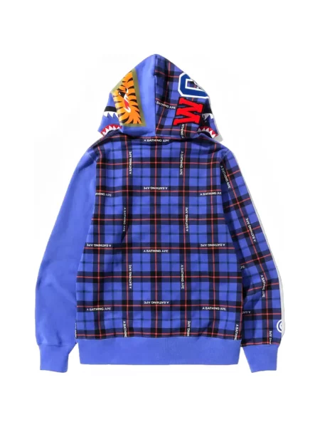 Καρό hoodie A Bathing Ape® μπλε