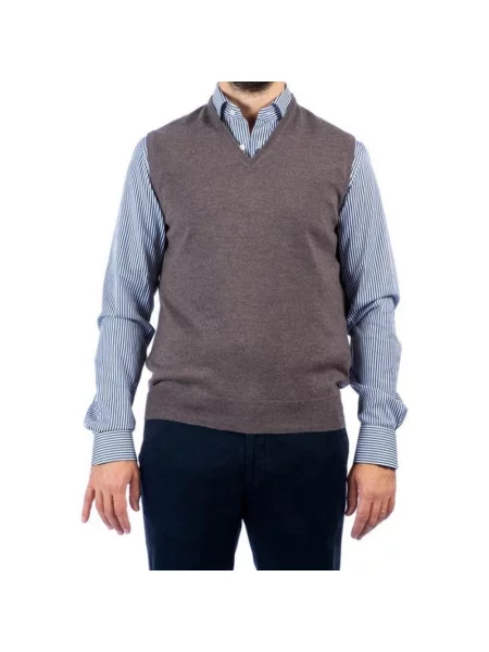 Sweter La Fileria brązowy