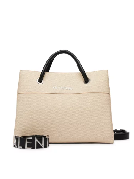 Lniana torebka crossbody Valentino Bags beżowa