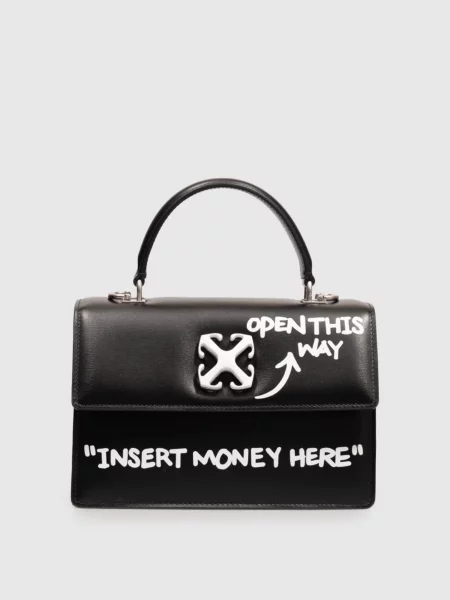 Шкіряна сумка Jitney Off-white чорна
